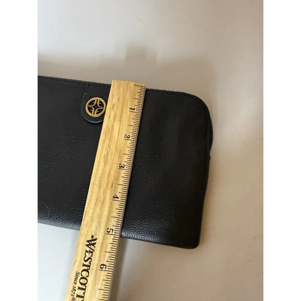 Fossil Sofia Leather Wristlet Clutch BlackPebbled  Zip Casual Travel Wedding